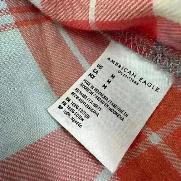 American Eagle Women Oversized Button-Up Beach Shirt M TC1 - Picture 7 of 7